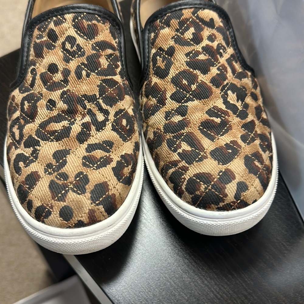 Leopard print slip on sneakers